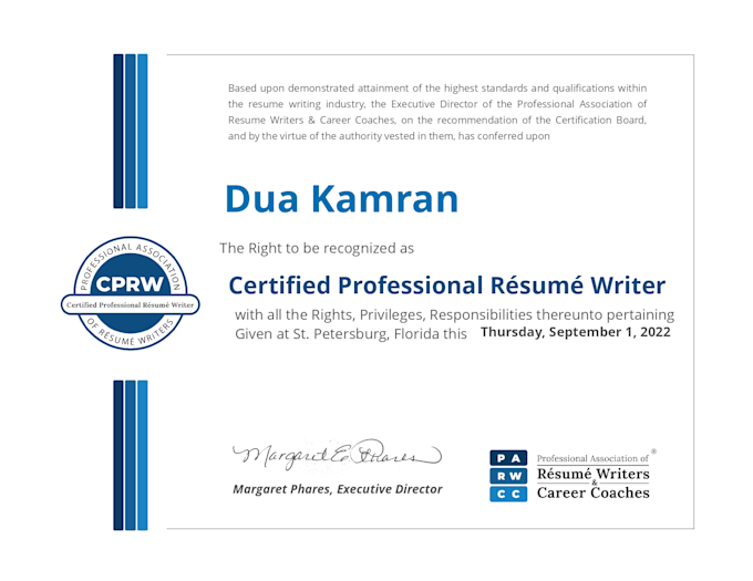 provide a professional resume in 24 hours