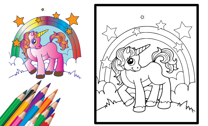 illustrate children coloring book pages