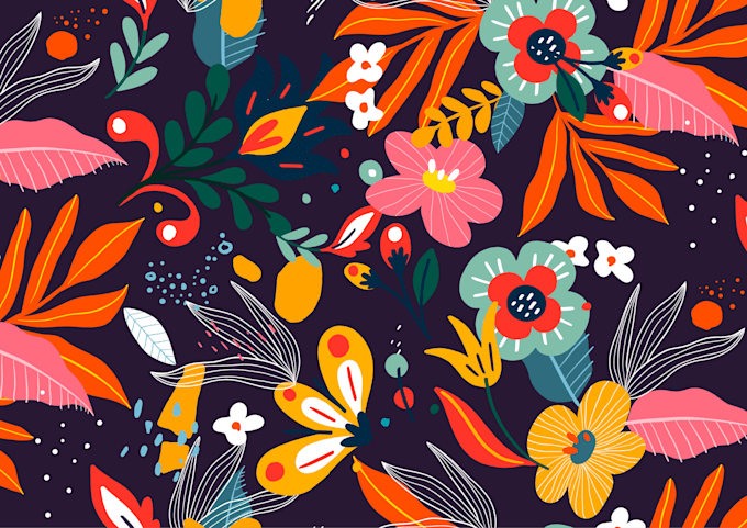 make seamless geometric pattern, floral pattern, surface print, textile design