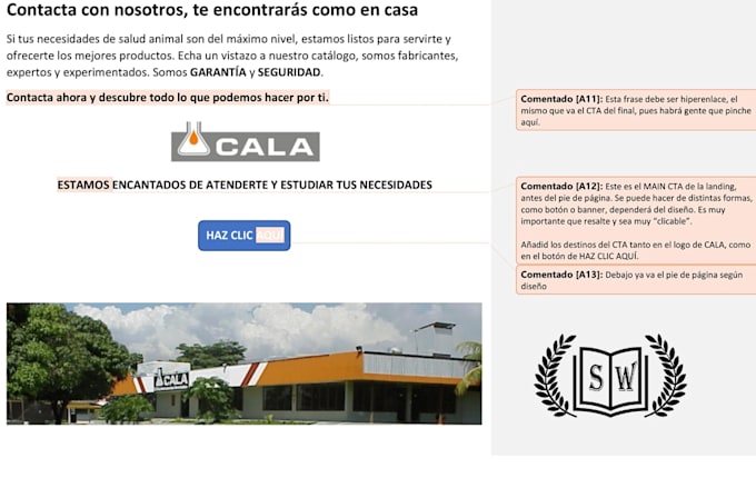 create your landing page copywriting in spanish