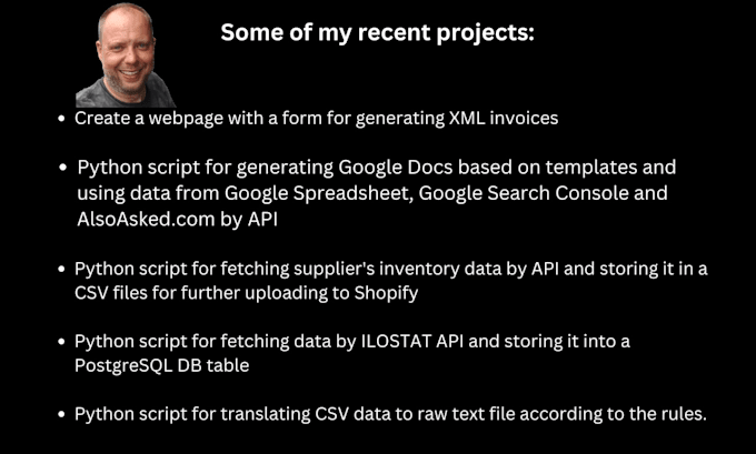 create a python script to parse, transform, convert data in CSV, xlsx, XML, json