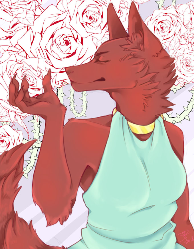 Draw original characters and fan art by Wolfinred