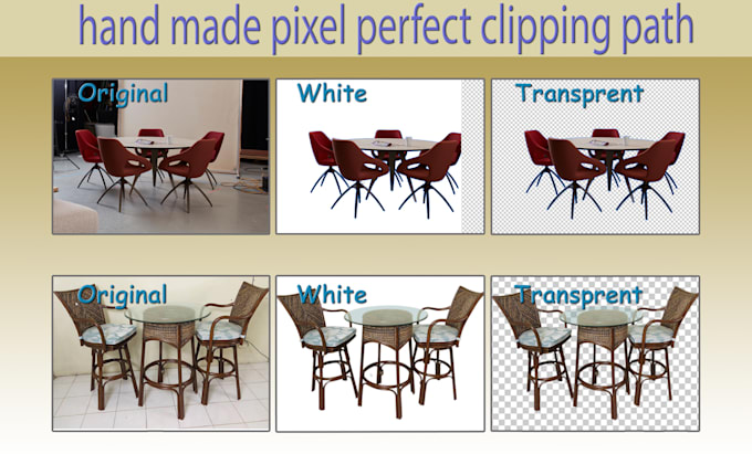 do handmade clipping path, background removal, and product photo editing