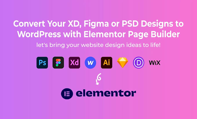 build pixel perfect elementor site from figma, xd, and PSD designs