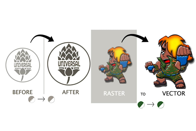 redesign, vectorize, update, edit, fix and trace your logo