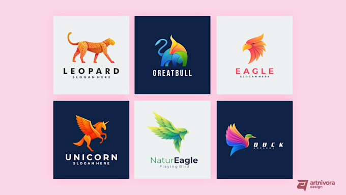 make unique animal colorful gradient logo for your business