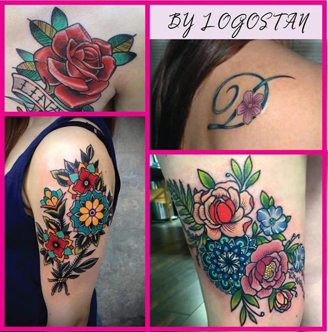 make a colorful tattoo designs