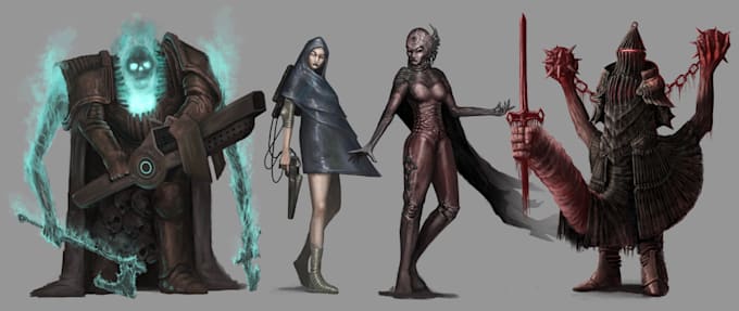 paint character concept art and illustrations for you