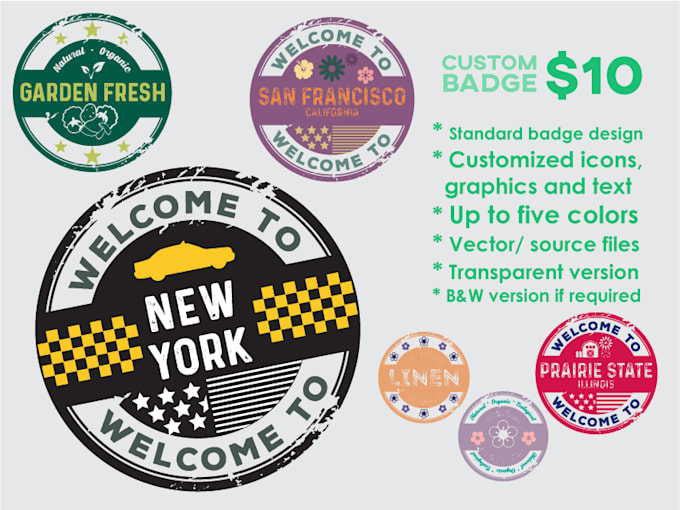 design a customized stamp badge for you