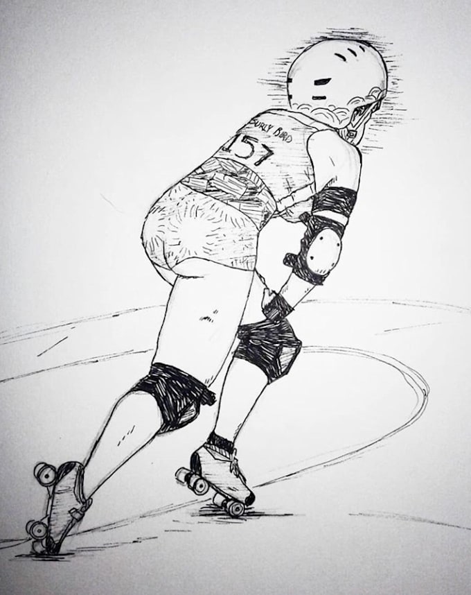 draw you playing roller derby