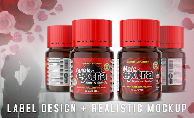 design a premium supplement product label packaging plus 3d mockup