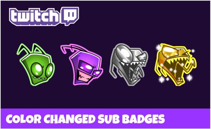 Create color changed sub badge for twitch by Ayleenthetalker | Fiverr