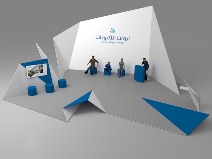 create 3d booth and exhibition kiosks design