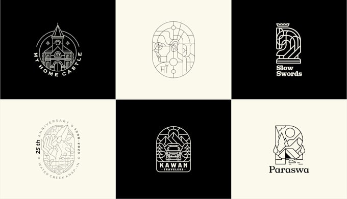 create monoline logo and illustration for your brand