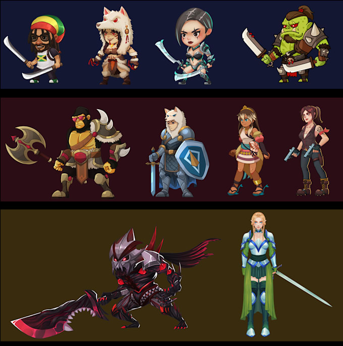 create high quality 2d characters for your mobile game