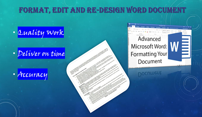 professionally format, edit microsoft word document