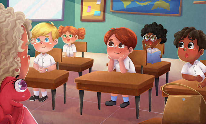 create multicultural illustration for children book