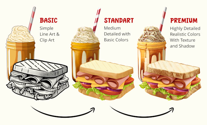 make an awesome food and beverage illustration for you