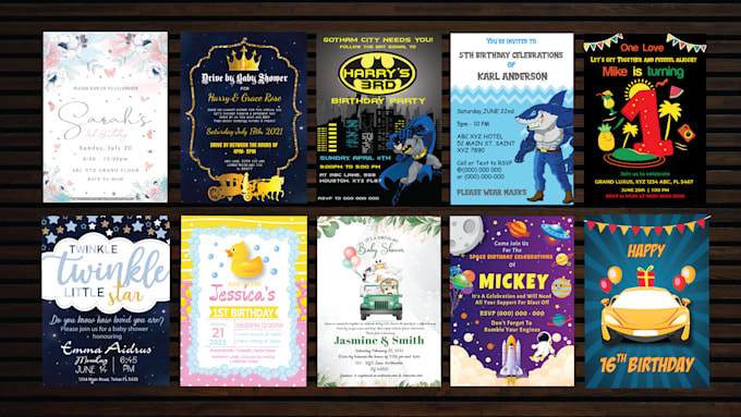 design greeting card, invitation card and party poster for birthdays