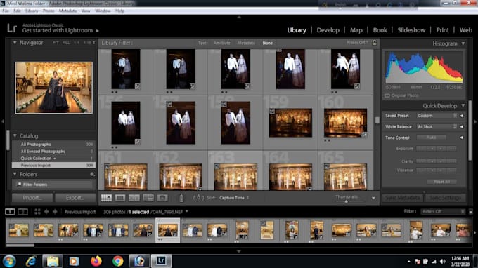 culling event and wedding photos in lightroom