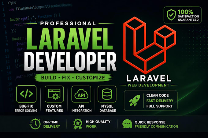 develop and fix your php laravel website and application