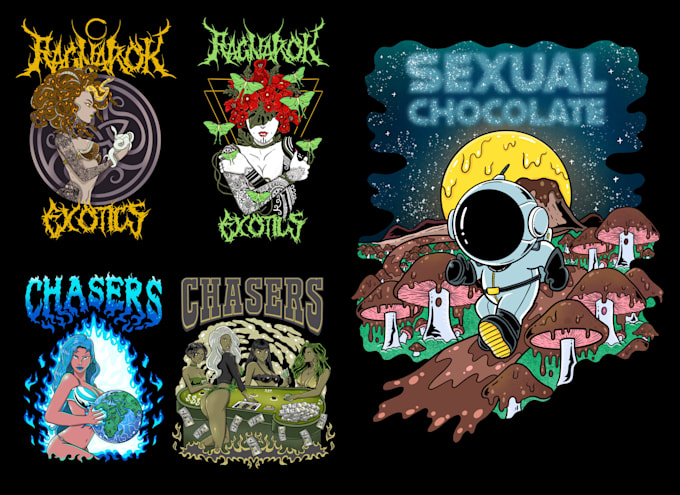 create a awesome illustration for tshirt design