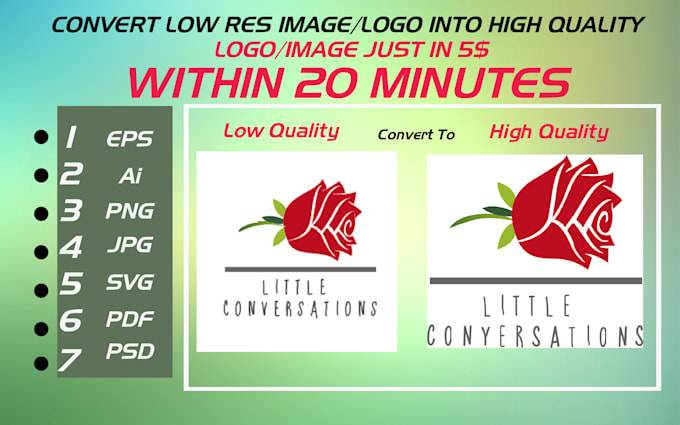 convert raster to vector logo with transparent background in 20 minutes