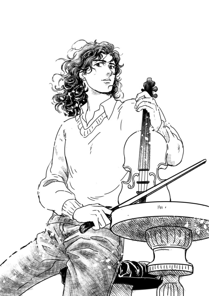 draw your fictional character in semi realistic style