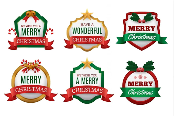 design christmas and happy new year logo