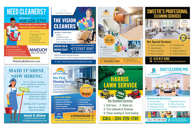 design professional cleaning service flyers, brochures, and postcards in 10hrs