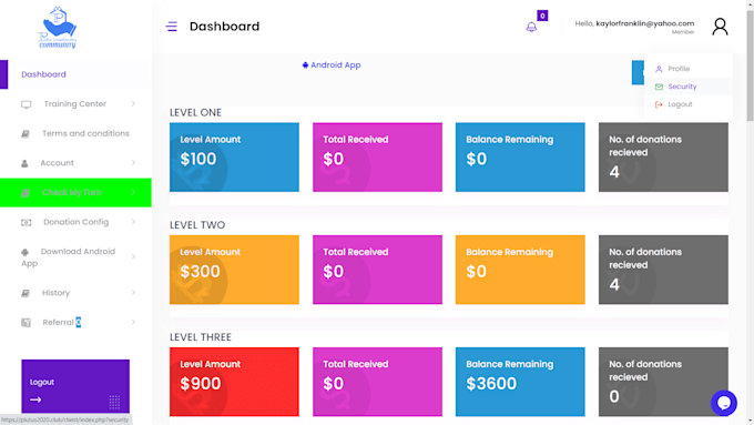 create a crowdfunding,donaton or ponzi website