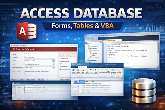 design develop ms access sql server databases for you