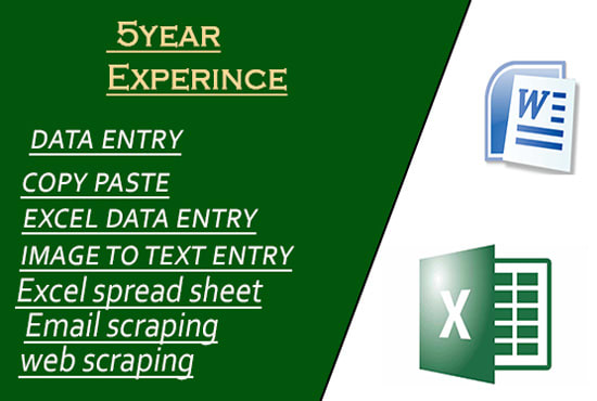 data entry, copy paste, typing, PDF to excel, email find