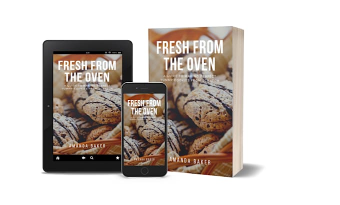 design professional cookbook cover, bookcover with 3d mockup