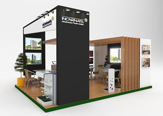 elevate your brand with 3d render stalls and kiosks in 3d
