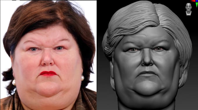 sculpt realistic 3d likeness portrait from photos