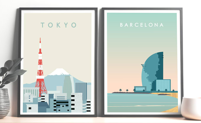 design beautiful minimalist travel poster for your need