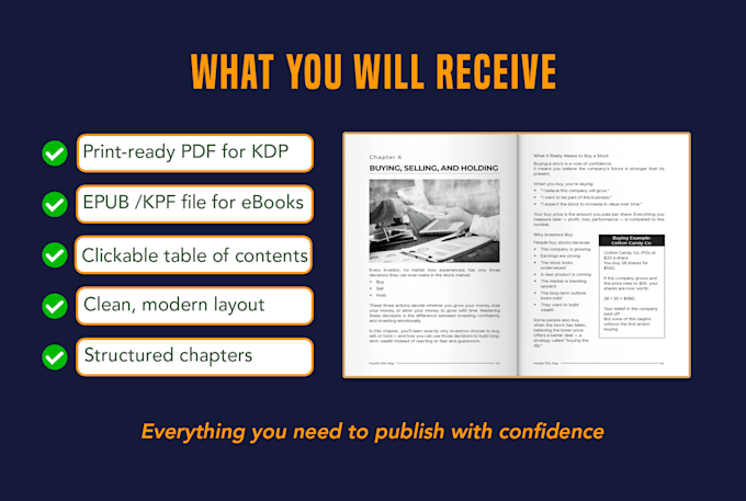 format your book for KDP, ebook and print publishing