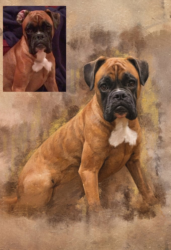 create your pet photo into oil painting