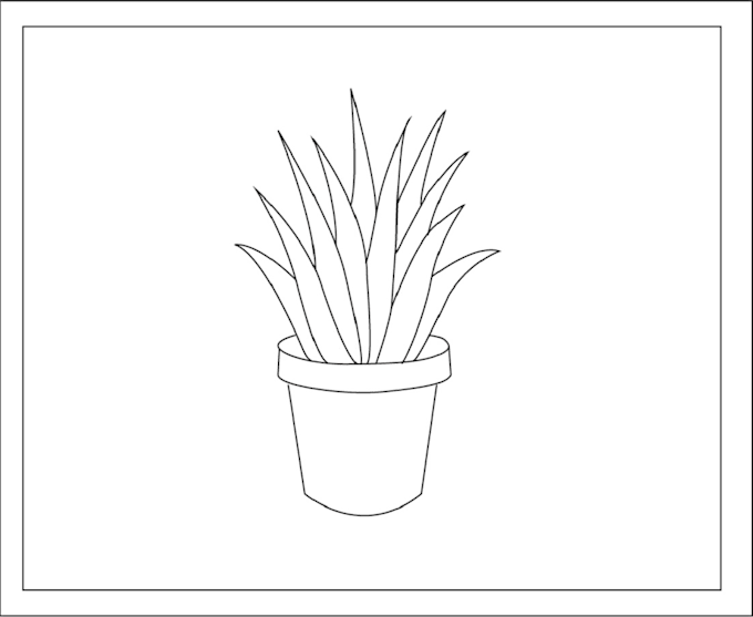 create your plants and flower in line art illustration