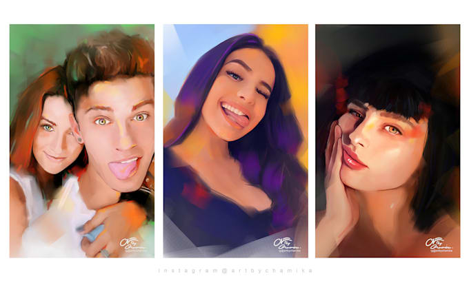 paint a realistic digital portrait art painting for you