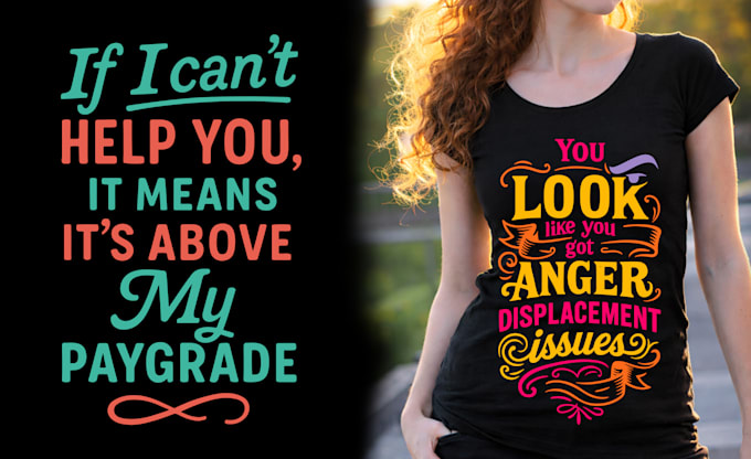 design custom typography logo t shirts for amazon, pod, and etsy