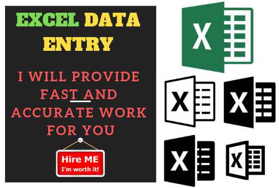 do data entry, web research, excel data typing
