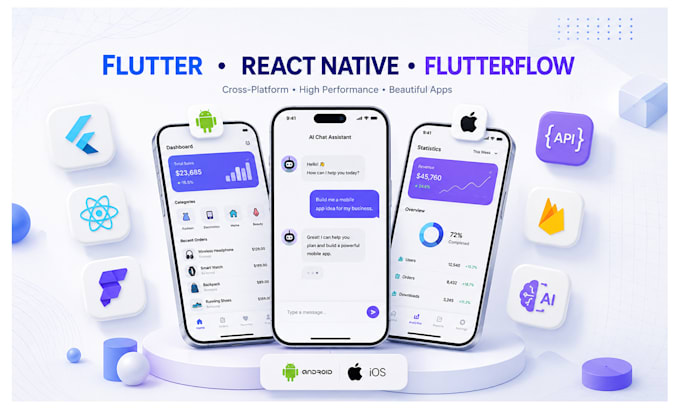 develop mobile apps with flutter and react native