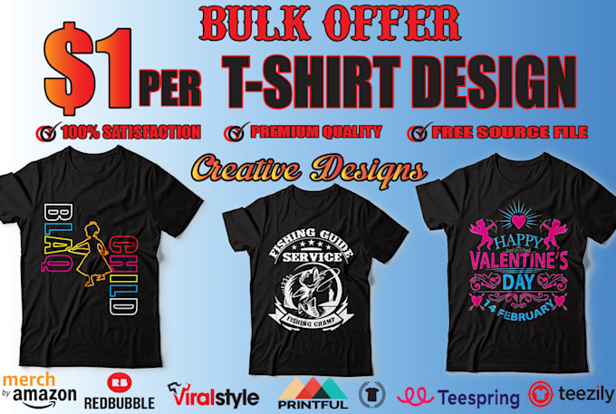 create custom and typography t shirt design for you