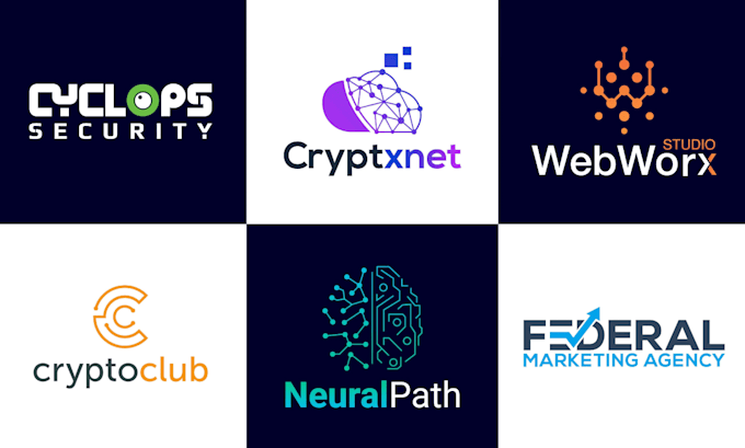 design cyber security crypto software tech marketing agency logo