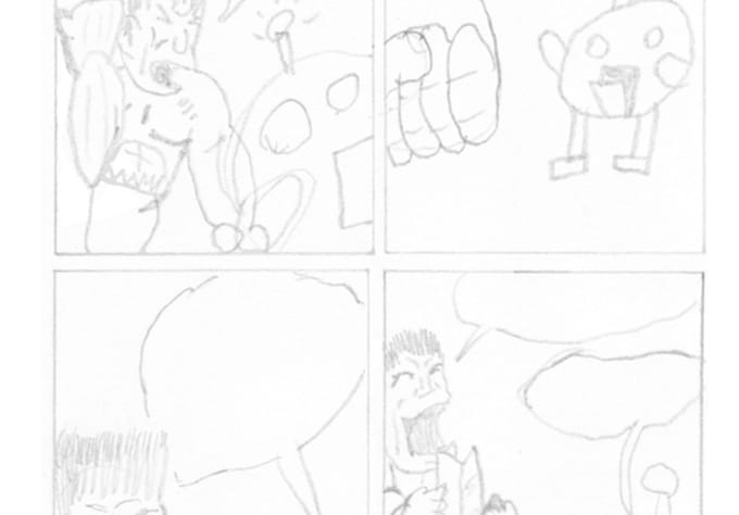 make a Simple black and white Four Panel comic