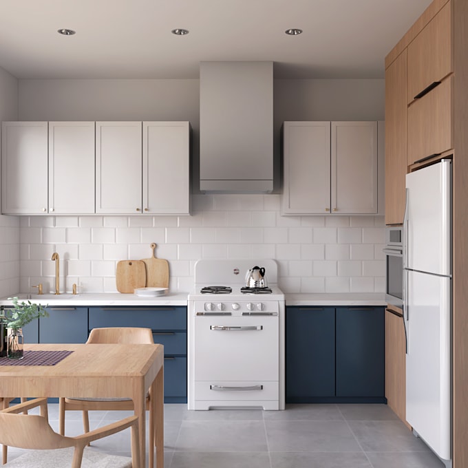 design kitchen interior rendering