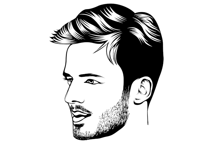 Draw black and white portrait vector line art by Portrait_vector | Fiverr