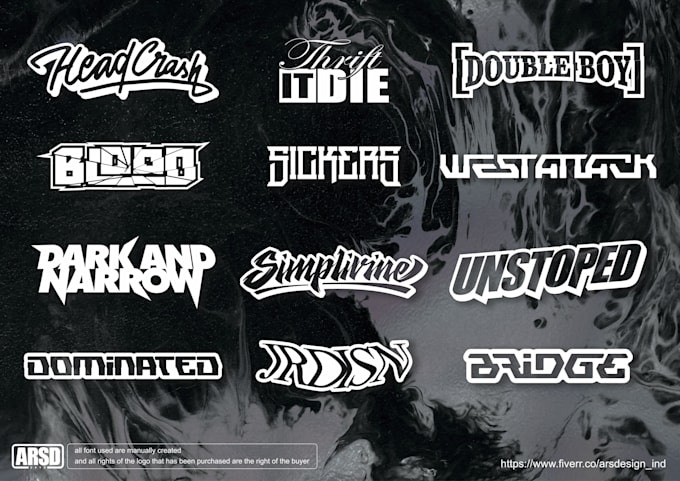 make unique typography logo for dj,band,apparel or nick name